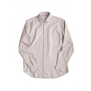 NEW C.O.F. STUDIO men's standard shirt oxford shirt in dyed taupe